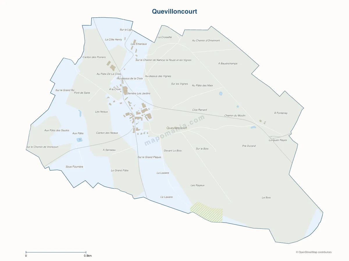 Carte de Quevilloncourt à personnaliser