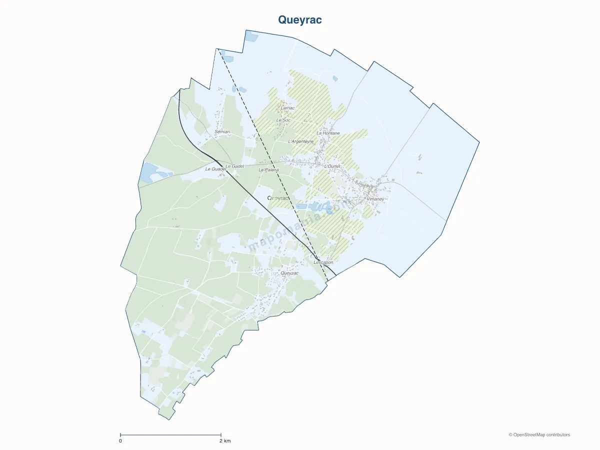 Carte de Queyrac à personnaliser
