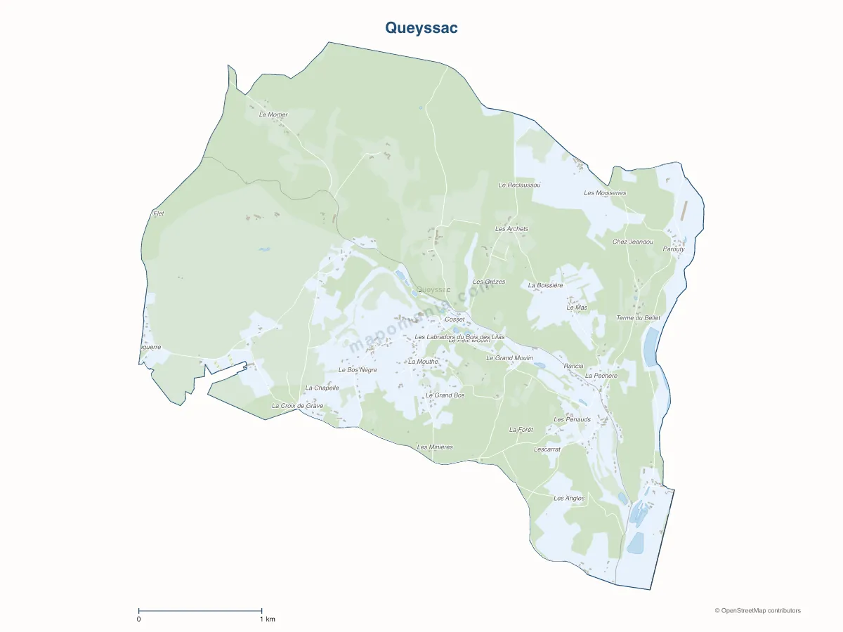 Carte de Queyssac à personnaliser