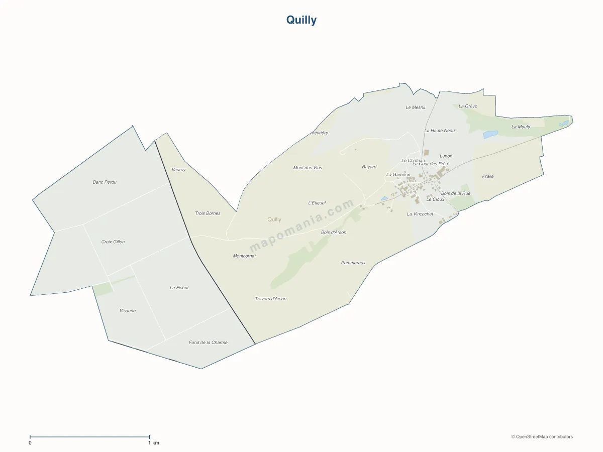 Carte de Quilly à personnaliser
