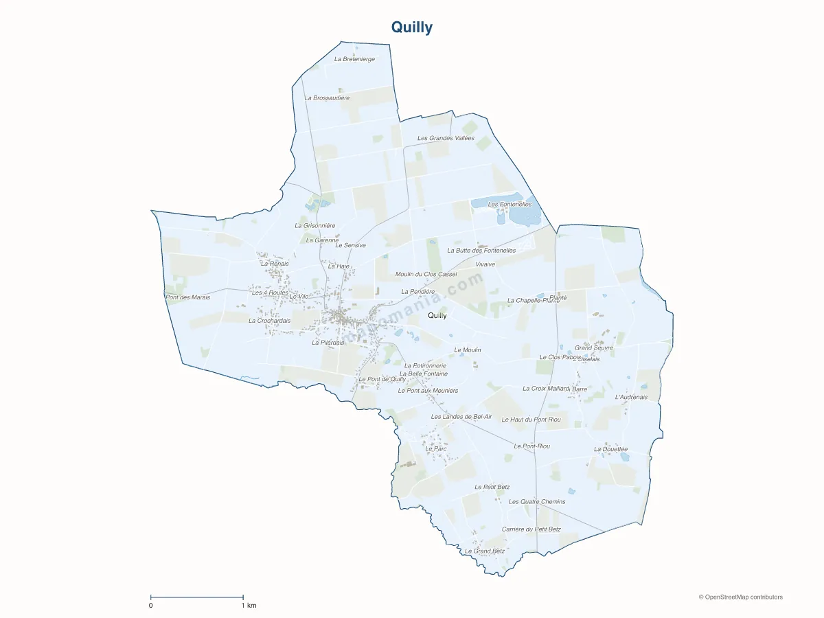 Carte de Quilly à personnaliser