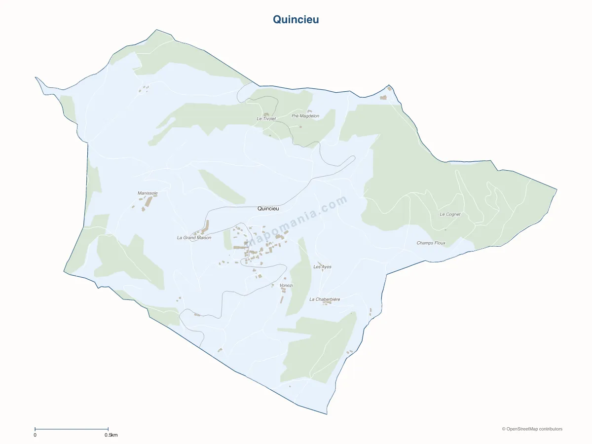 Carte de Quincieu à personnaliser