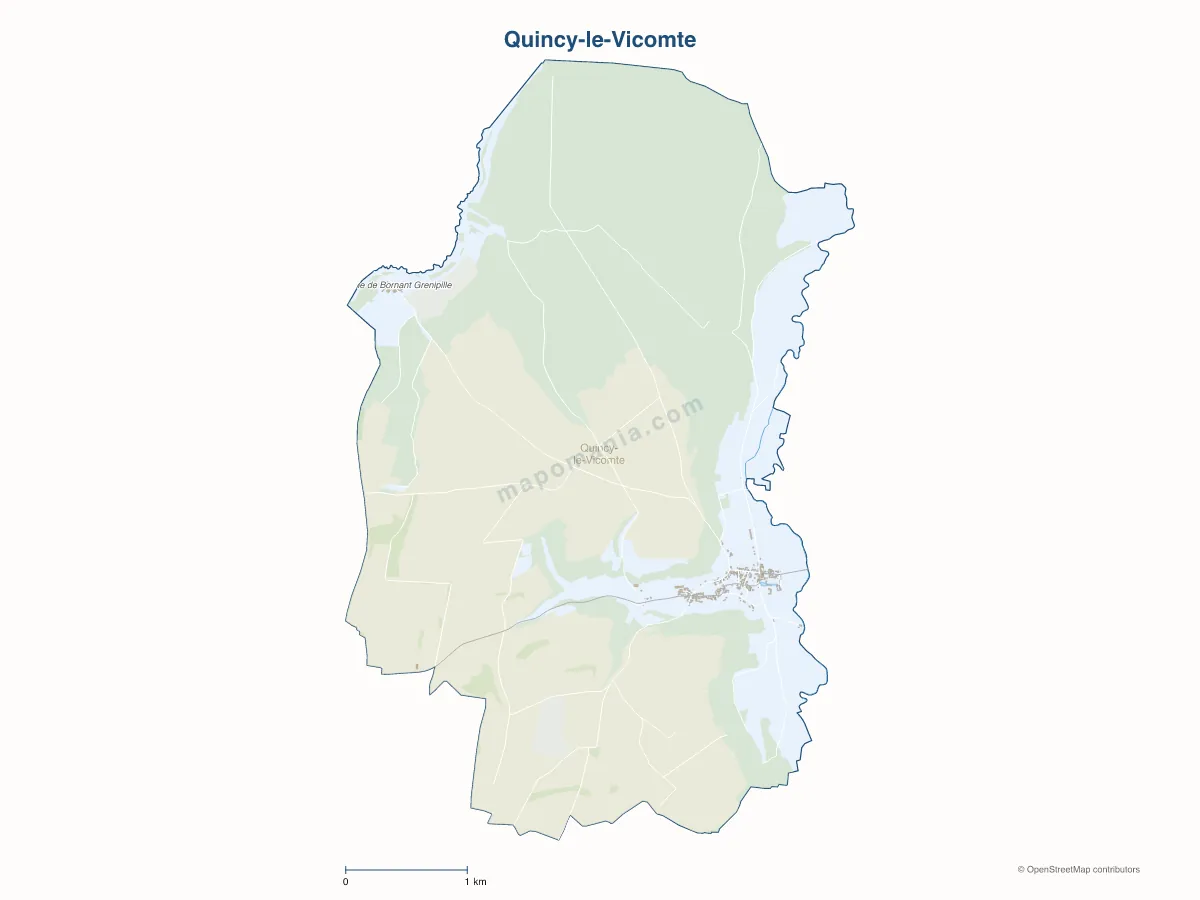 Carte de Quincy-le-Vicomte à personnaliser