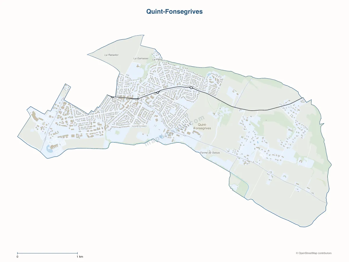 Carte de Quint-Fonsegrives à personnaliser