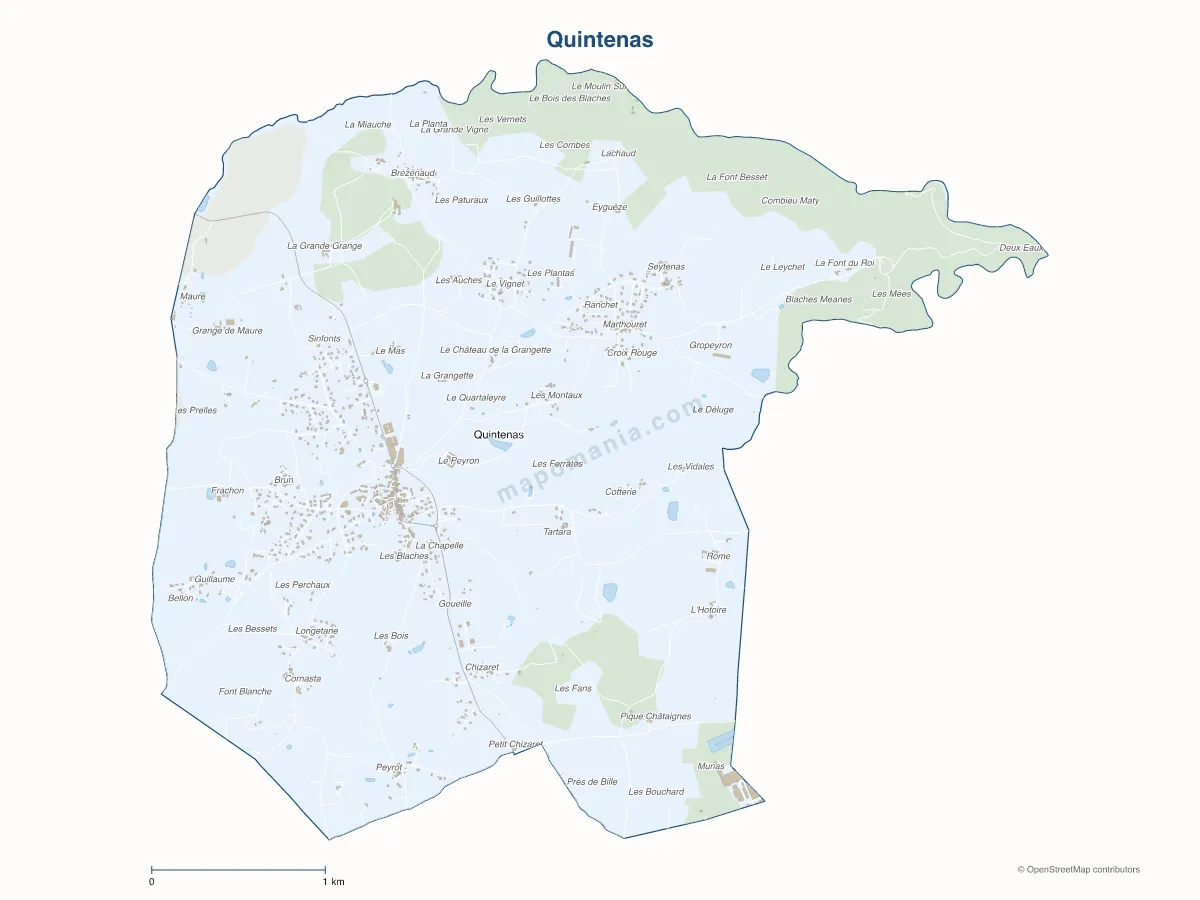 Carte de Quintenas à personnaliser