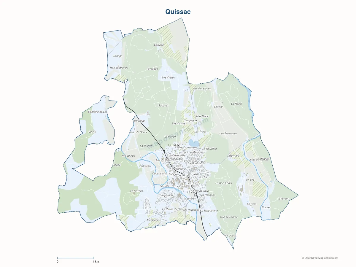 Carte de Quissac à personnaliser