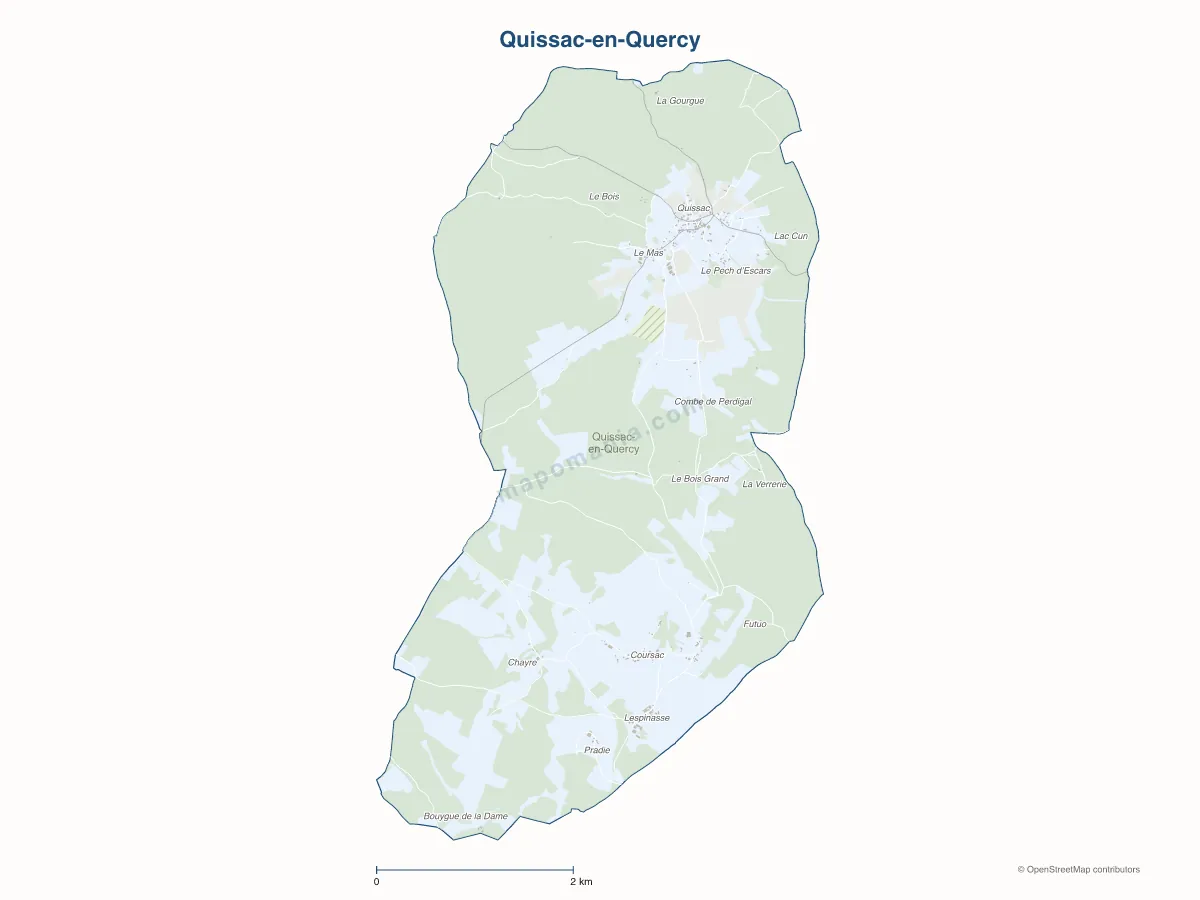 Carte de Quissac-en-Quercy à personnaliser