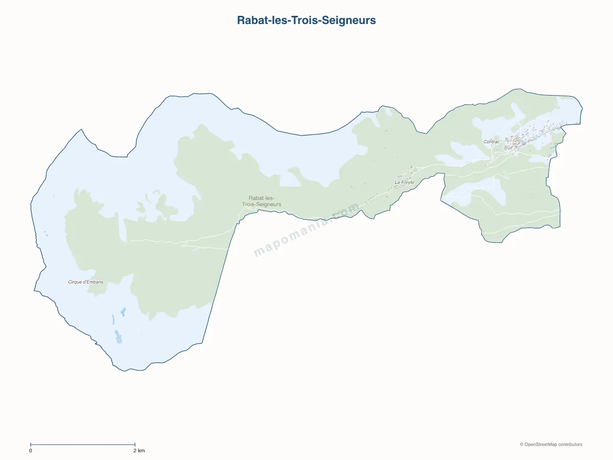 Carte de Rabat-les-Trois-Seigneurs à personnaliser