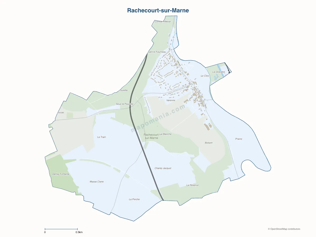 Carte de Rachecourt-sur-Marne à personnaliser