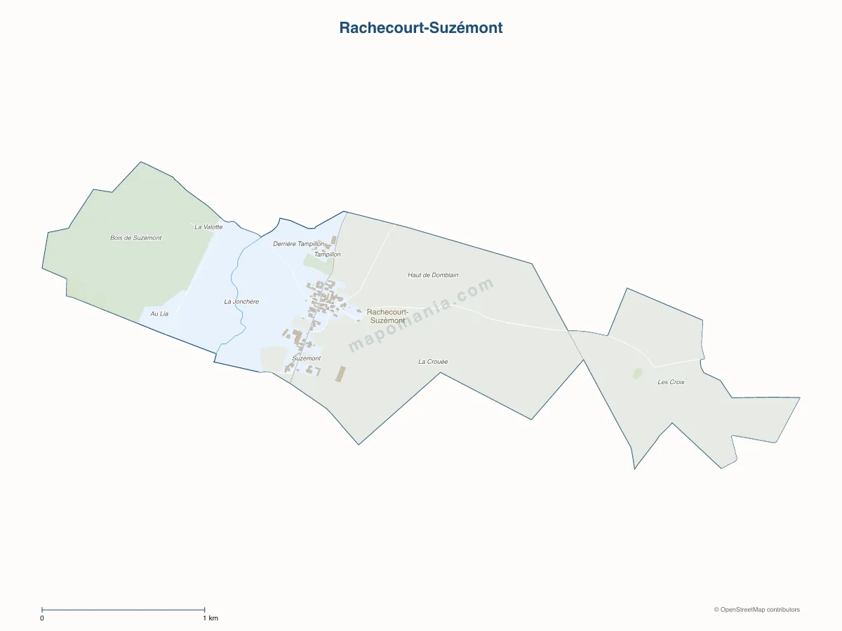 Carte de Rachecourt-Suzémont à personnaliser