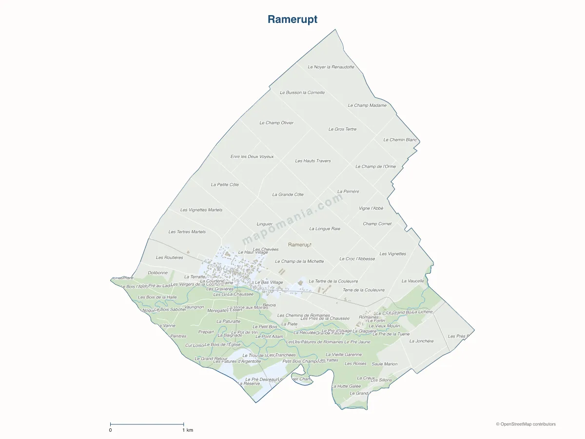 Carte de Ramerupt à personnaliser