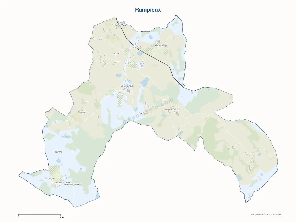 Carte de Rampieux à personnaliser