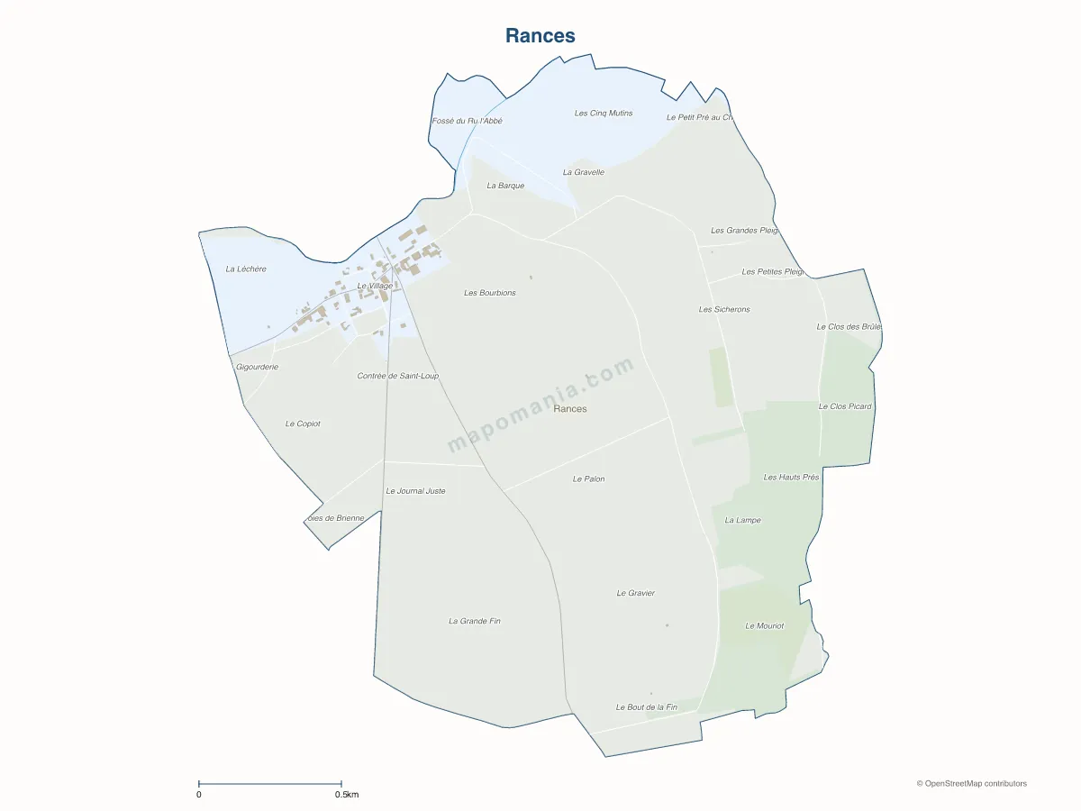 Carte de Rances à personnaliser