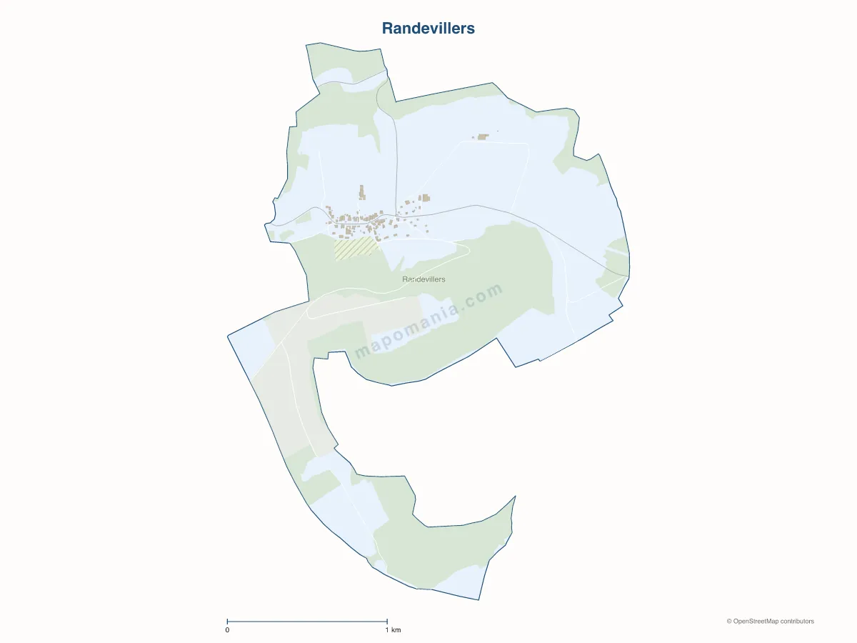 Carte de Randevillers à personnaliser