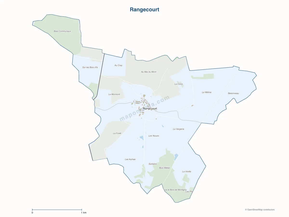 Carte de Rangecourt à personnaliser