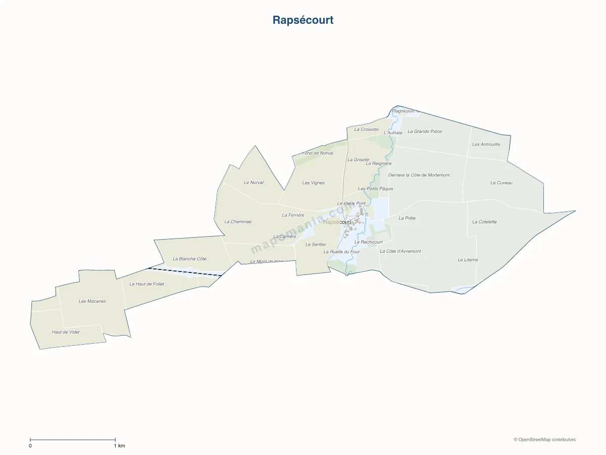 Carte de Rapsécourt à personnaliser