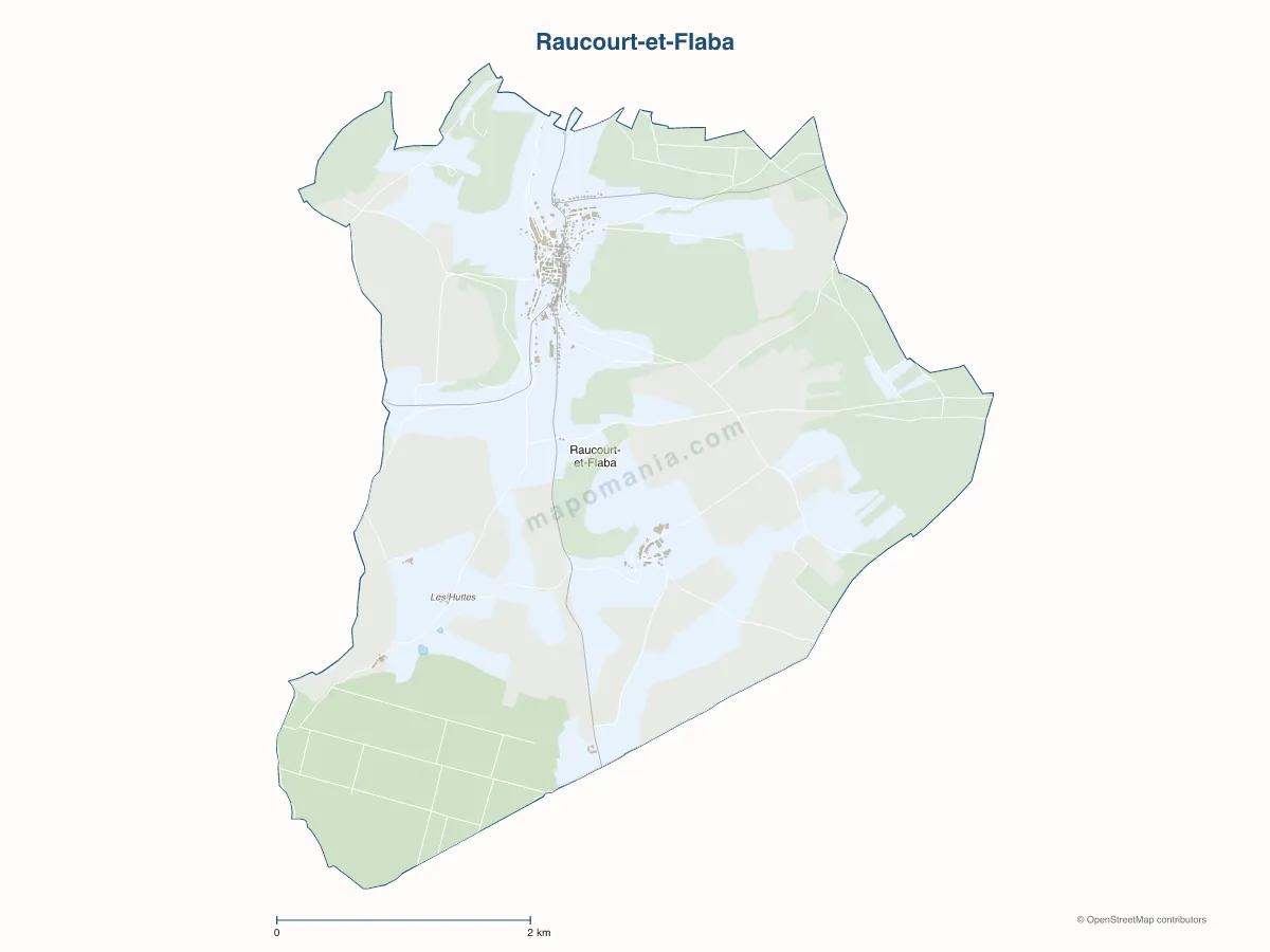 Carte de Raucourt-et-Flaba à personnaliser