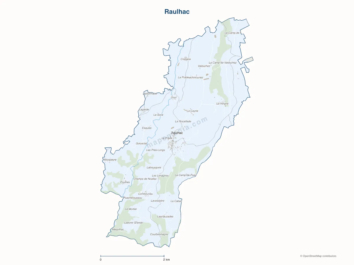 Carte de Raulhac à personnaliser