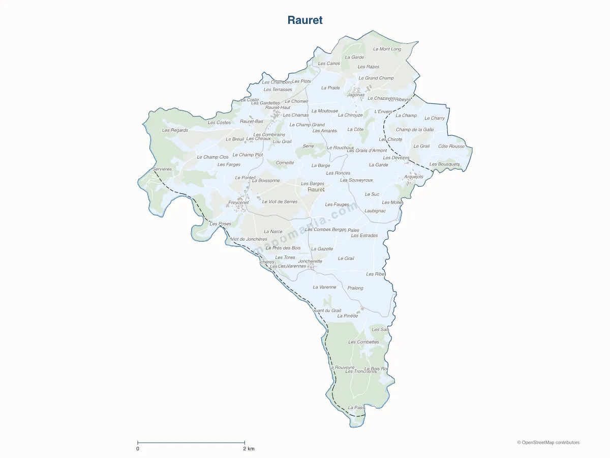 Carte de Rauret à personnaliser