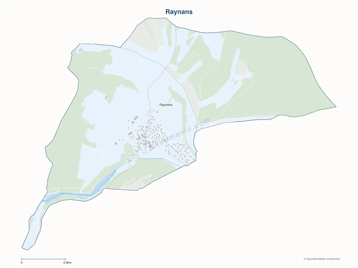 Carte de Raynans à personnaliser