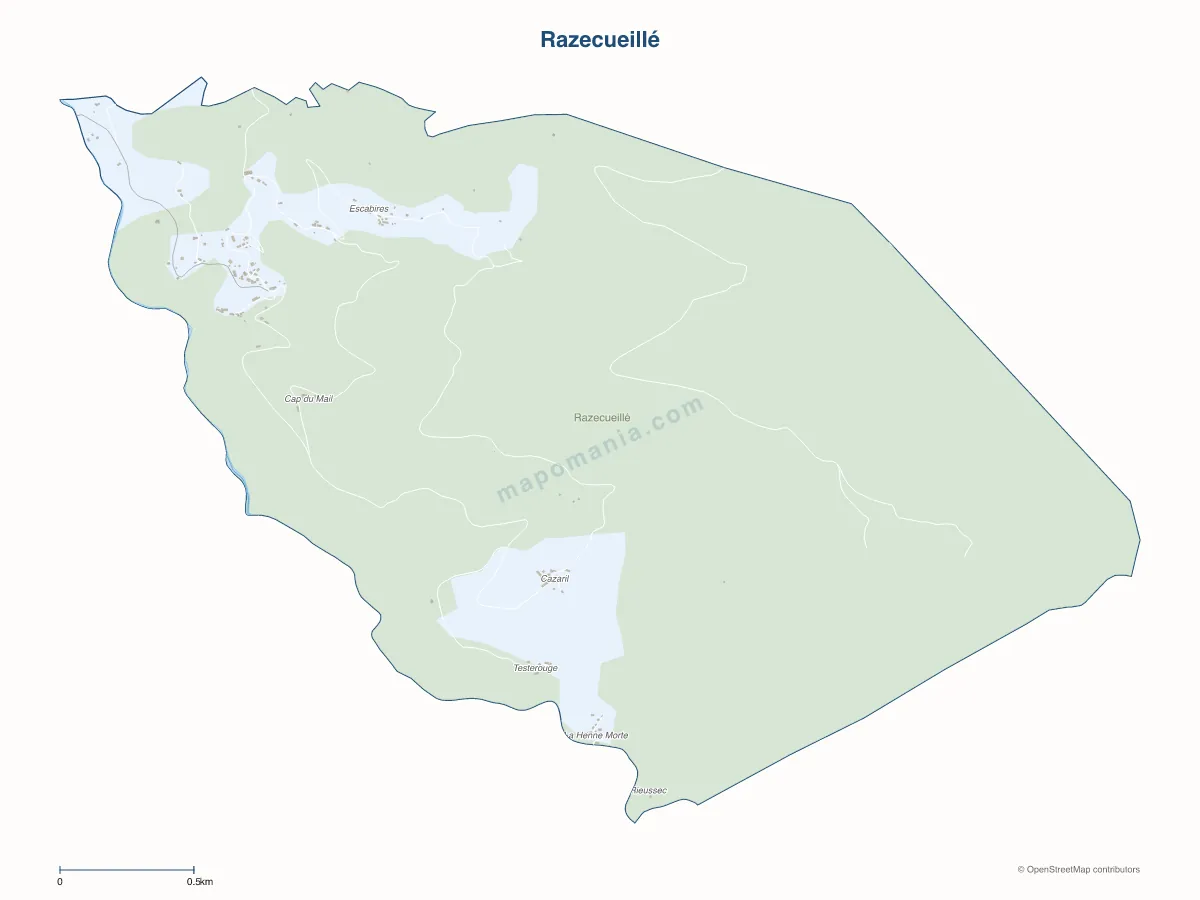 Carte de Razecueillé à personnaliser