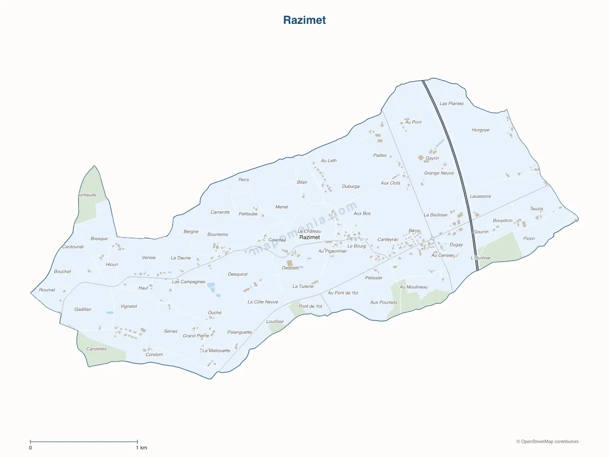 Carte de Razimet à personnaliser