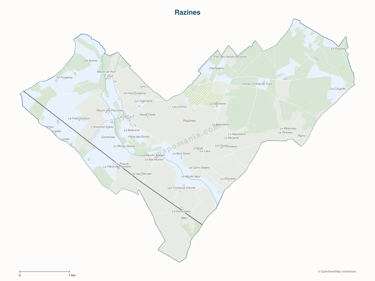 Carte de Razines à personnaliser