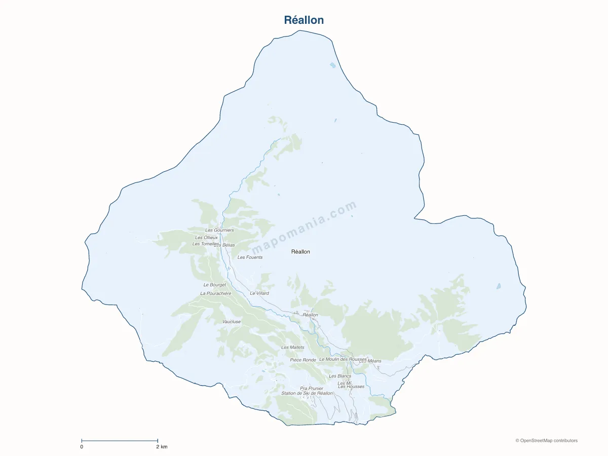 Carte de Réallon à personnaliser