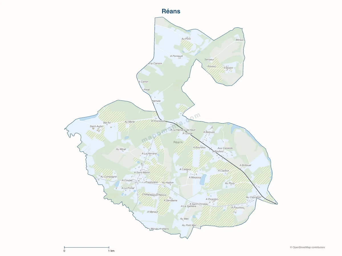 Carte de Réans à personnaliser