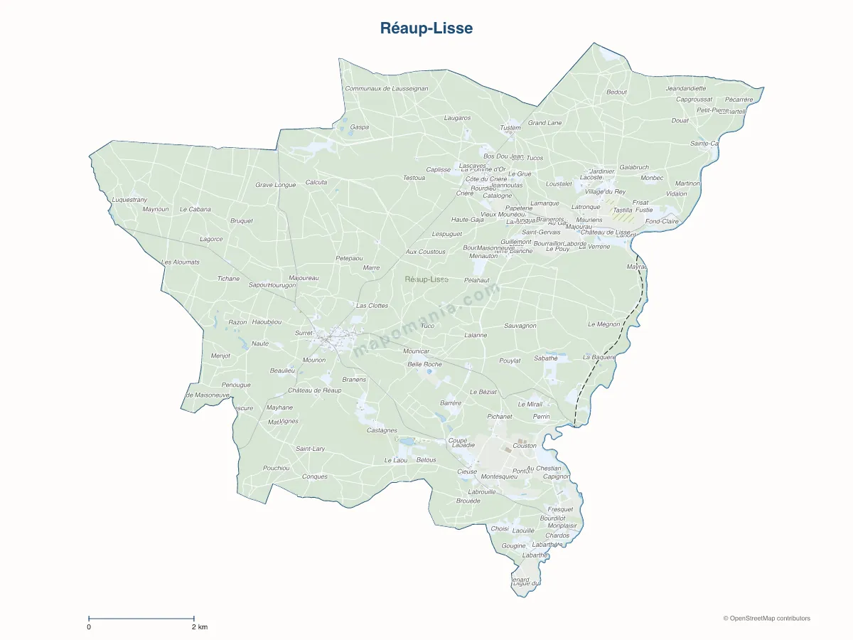 Carte de Réaup-Lisse à personnaliser