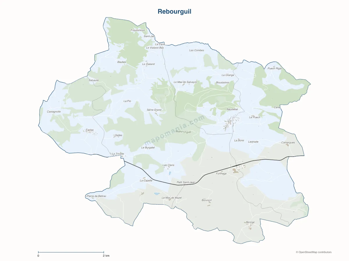 Carte de Rebourguil à personnaliser