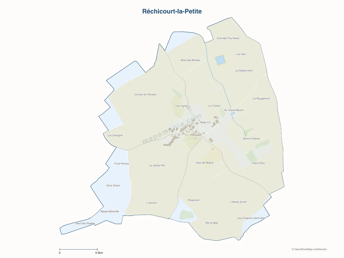 Carte de Réchicourt-la-Petite à personnaliser