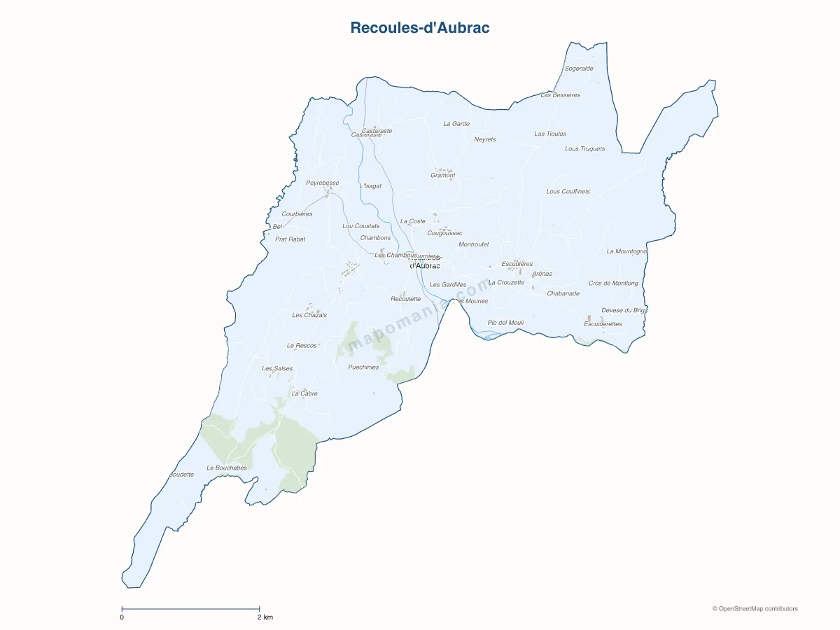 Carte de Recoules-d'Aubrac à personnaliser
