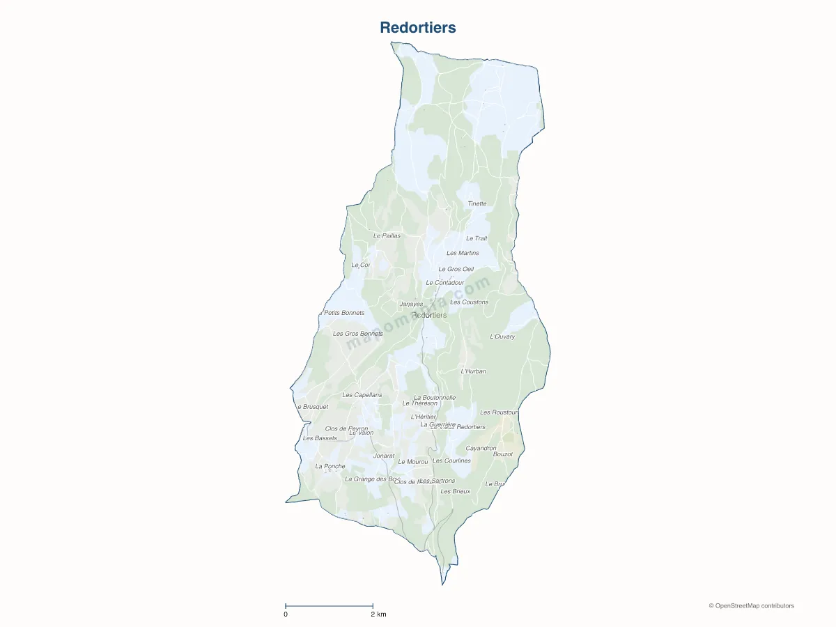 Carte de Redortiers à personnaliser