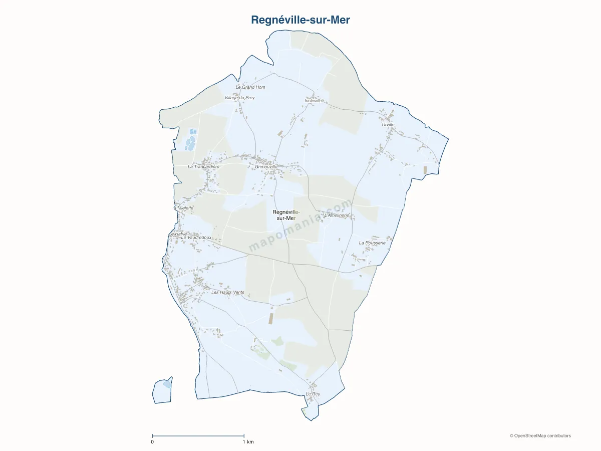 Carte de Regnéville-sur-Mer à personnaliser
