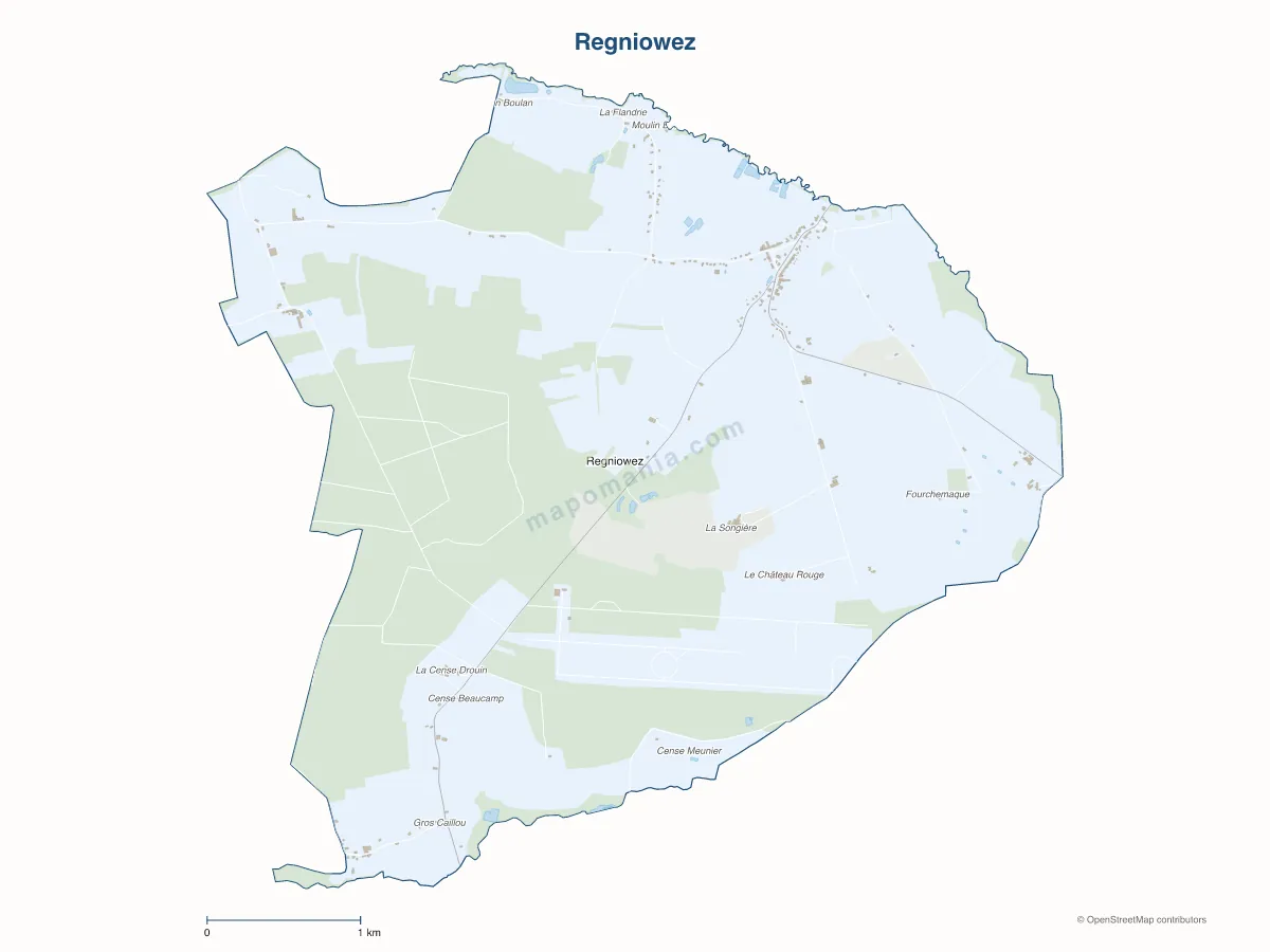 Carte de Regniowez à personnaliser