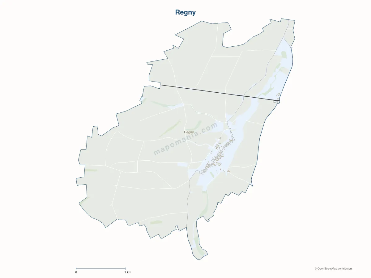 Carte de Regny à personnaliser