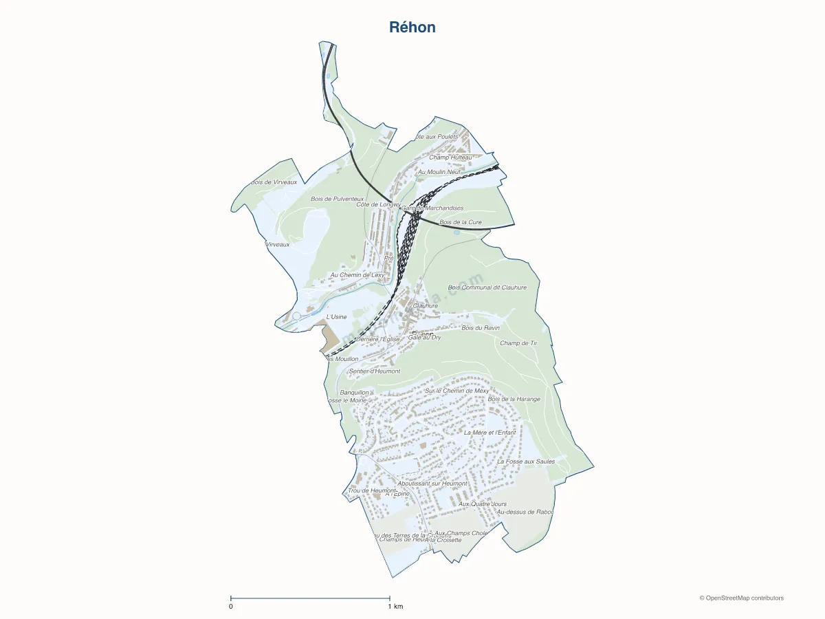 Carte de Réhon à personnaliser