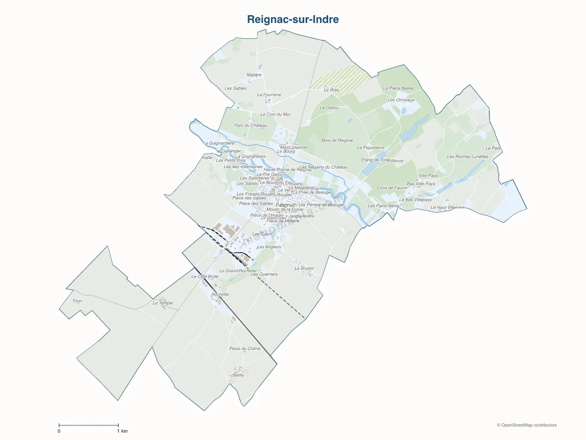 Carte de Reignac-sur-Indre à personnaliser