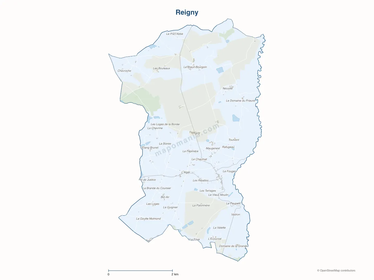 Carte de Reigny à personnaliser