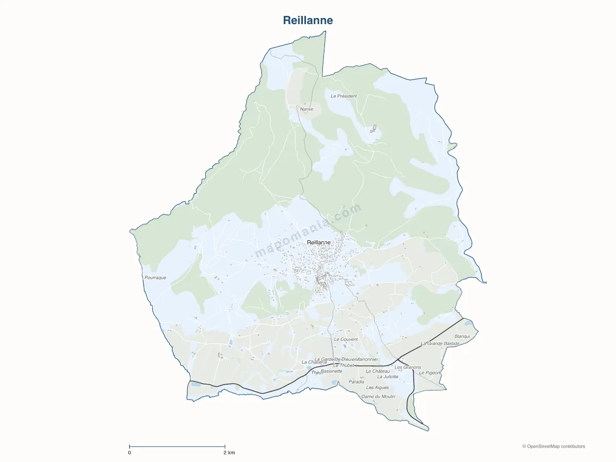 Carte de Reillanne à personnaliser