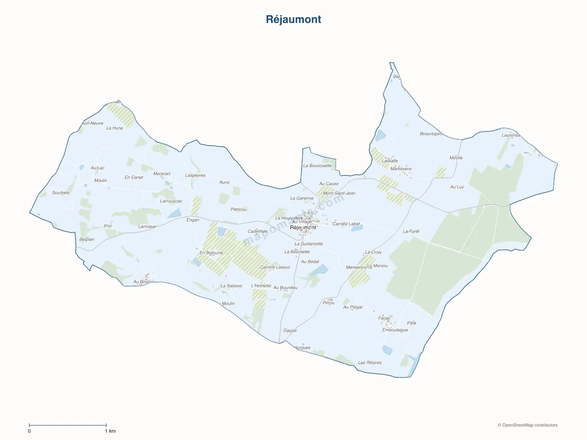 Carte de Réjaumont à personnaliser