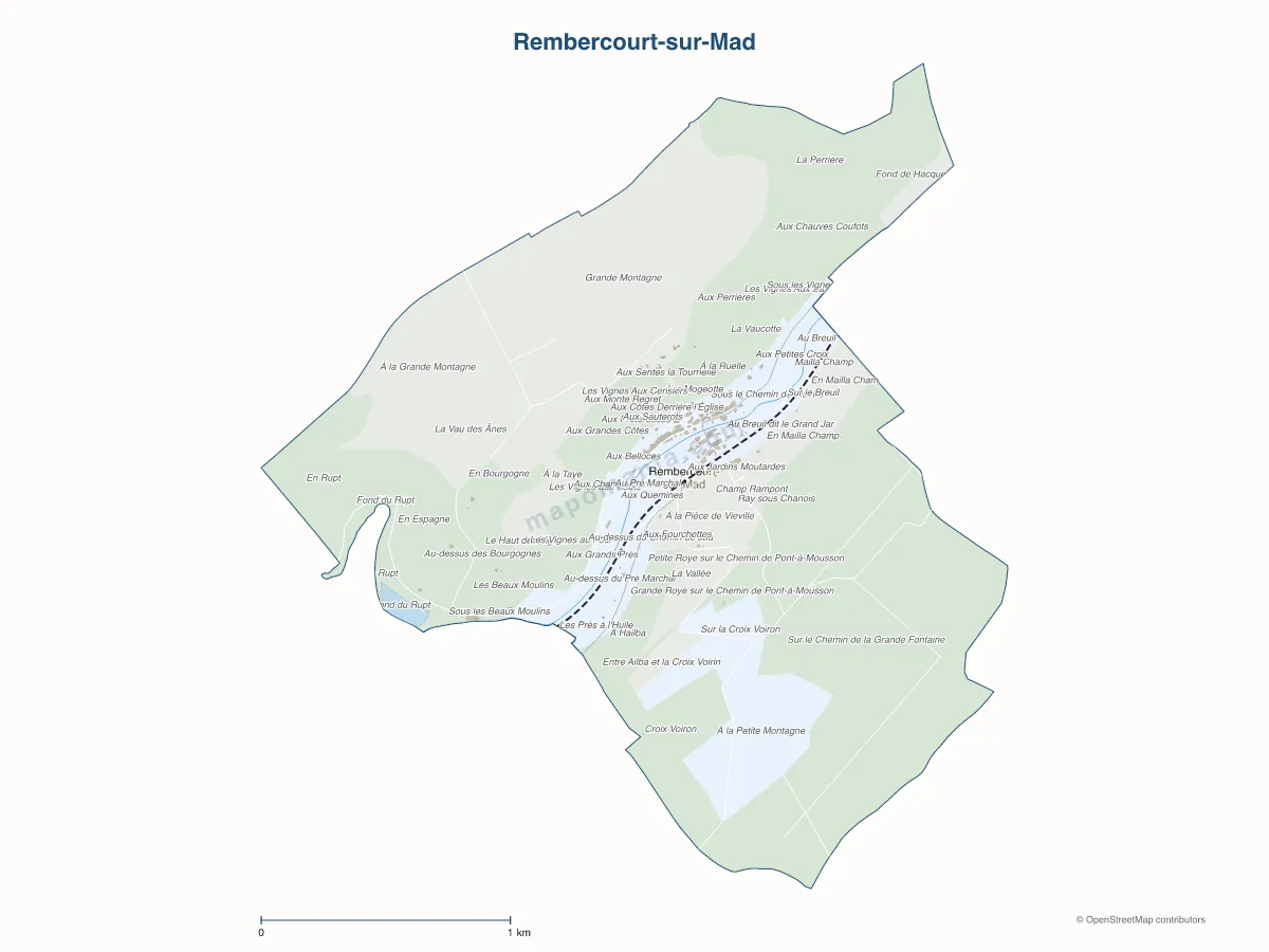 Carte de Rembercourt-sur-Mad à personnaliser