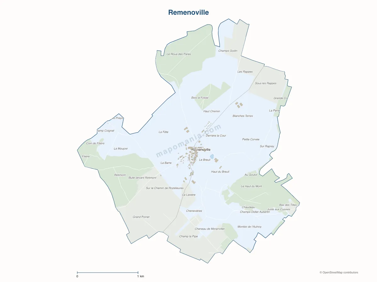 Carte de Remenoville à personnaliser