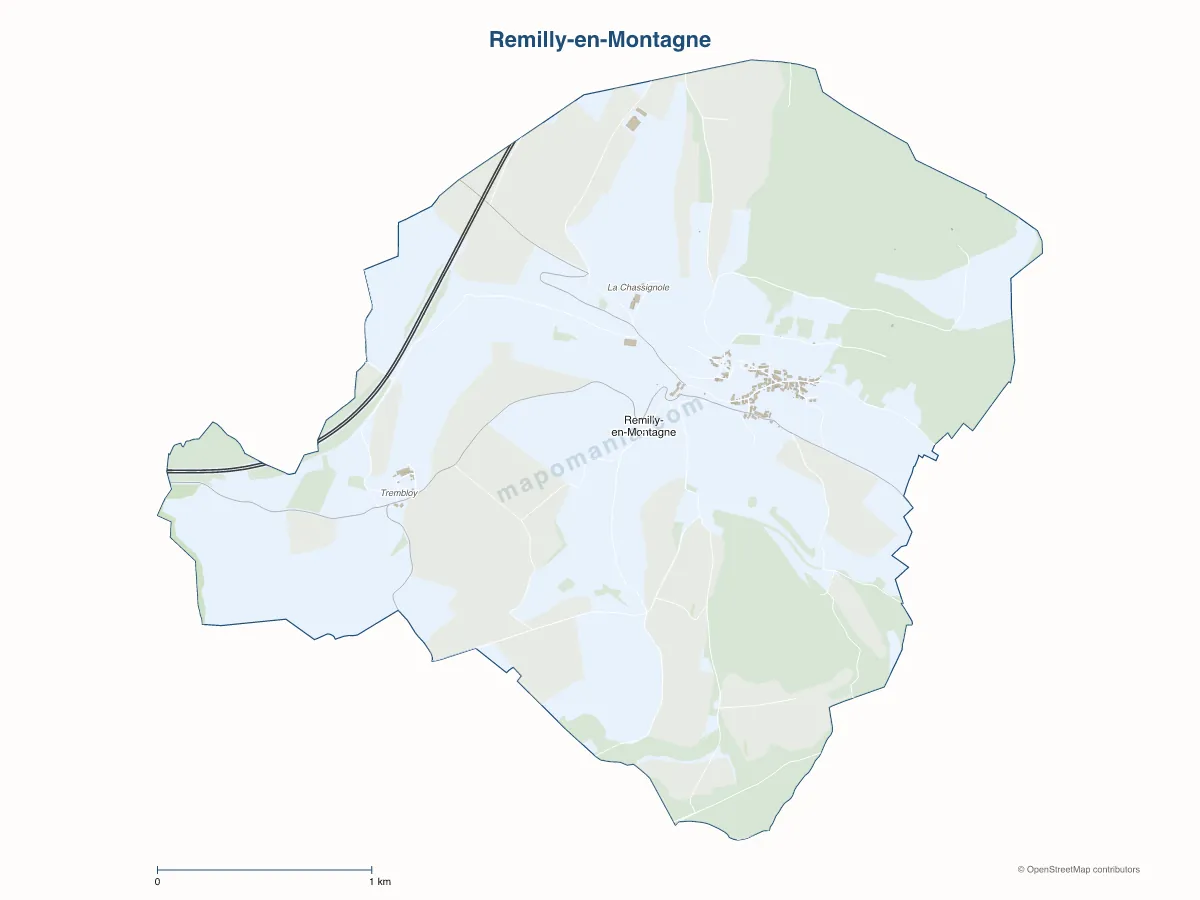 Carte de Remilly-en-Montagne à personnaliser