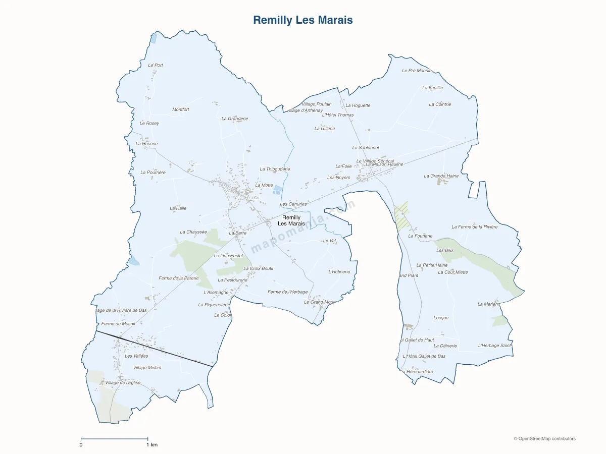Carte de Remilly Les Marais à personnaliser