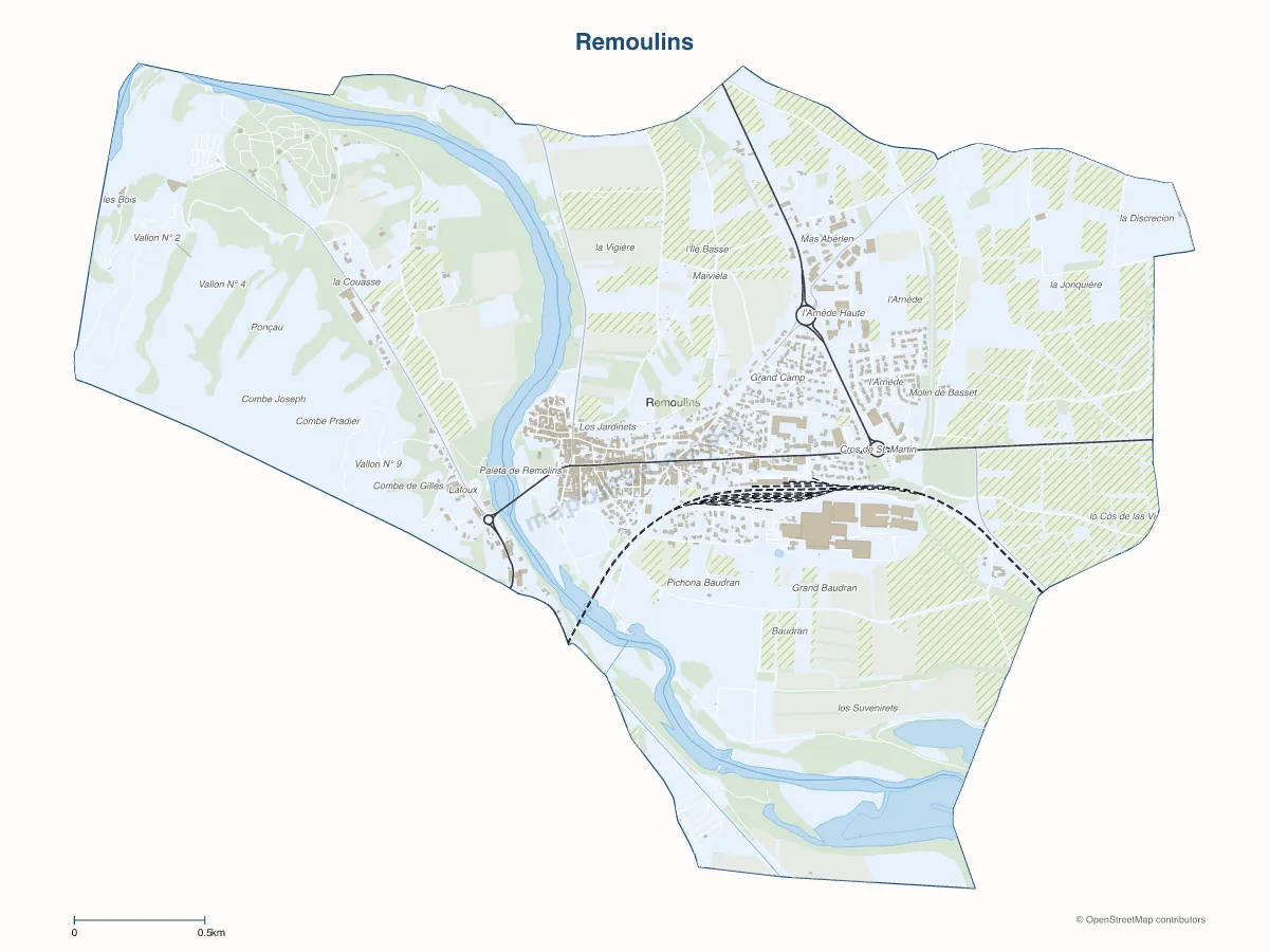 Carte de Remoulins à personnaliser