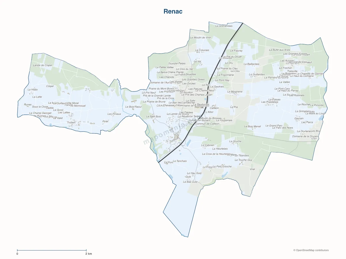Carte de Renac à personnaliser