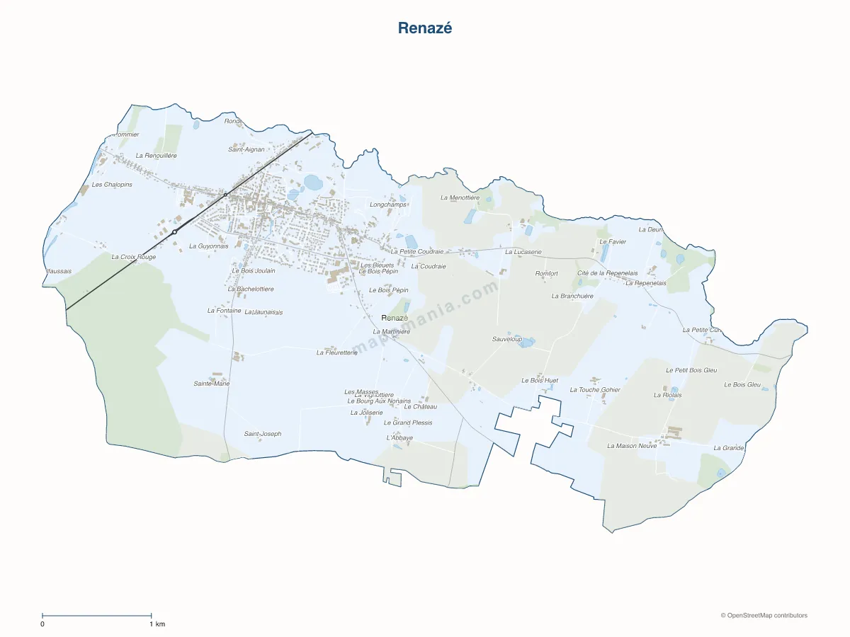Carte de Renazé à personnaliser