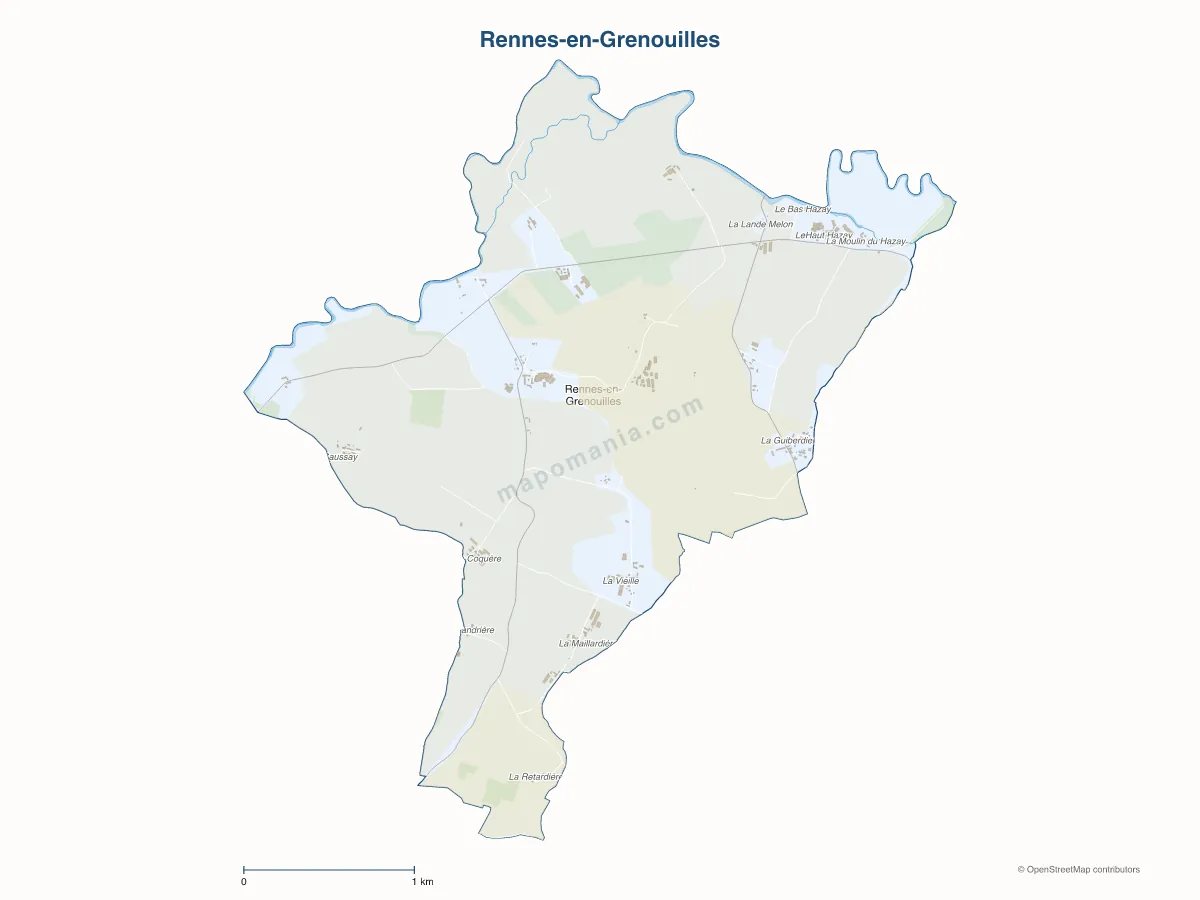 Carte de Rennes-en-Grenouilles à personnaliser